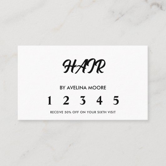 Simple elegant business light beauty salon treuekarte (Vorderseite)
