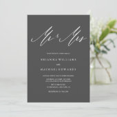 Simple Elegant Calligraphy Mr. und Mrs. Wedding Einladung (Stehend Vorderseite)