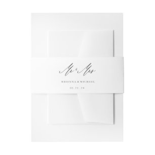 Simple Elegant Calligraphy Mr. und Mrs. Wedding Einladungsbanderole