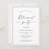 Simple Elegant Calligraphy Script Retirement Party Einladung (Vorderseite)