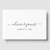 Simple Elegant Calligraphy Script Wedding Gästebuch (Vorderseite)