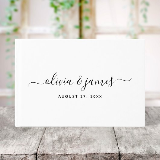 Simple Elegant Calligraphy Script Wedding Gästebuch