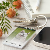 Simple Elegant Chic Double Pet Photo Keychain  Schlüsselanhänger (Vorderseite rechts)