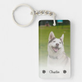 Simple Elegant Chic Double Pet Photo Keychain  Schlüsselanhänger (Vorderseite)