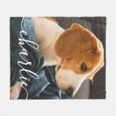 Simple Elegant Chic Pet Photo Fleece Blanket (Vorderseite (Horizontal))