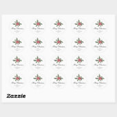 Simple Elegant Christmas Botanical Round Sticker (Blatt)