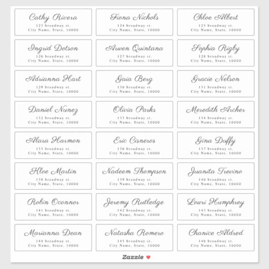 Simple Elegant Classy Script Guest Address Labels (Blatt)