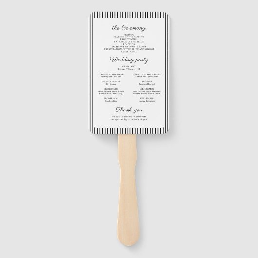 Simple Elegant Classy Script Photo Wedding Program Fächer (Rückseite)