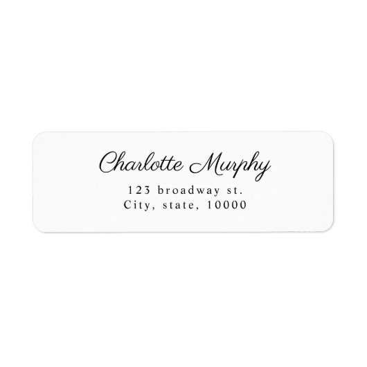 Simple Elegant Classy Script Return Address Labels (Vorne)