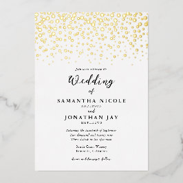 Simple Elegant Confetti Wedding Gold Folieneinladung