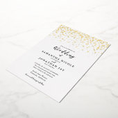 Simple Elegant Confetti Wedding Gold Folieneinladung (Gedreht)