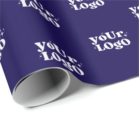 Simple Elegant Custom Logo Here Company Geschenkpapier (Rolleneckpunkt)