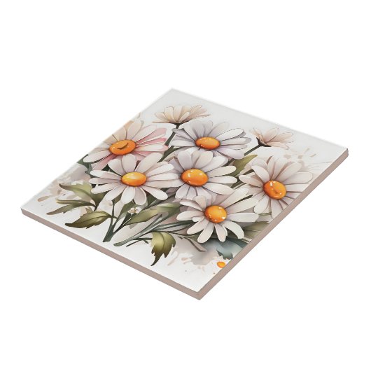 Simple Elegant Daisies Fliese (Seite)