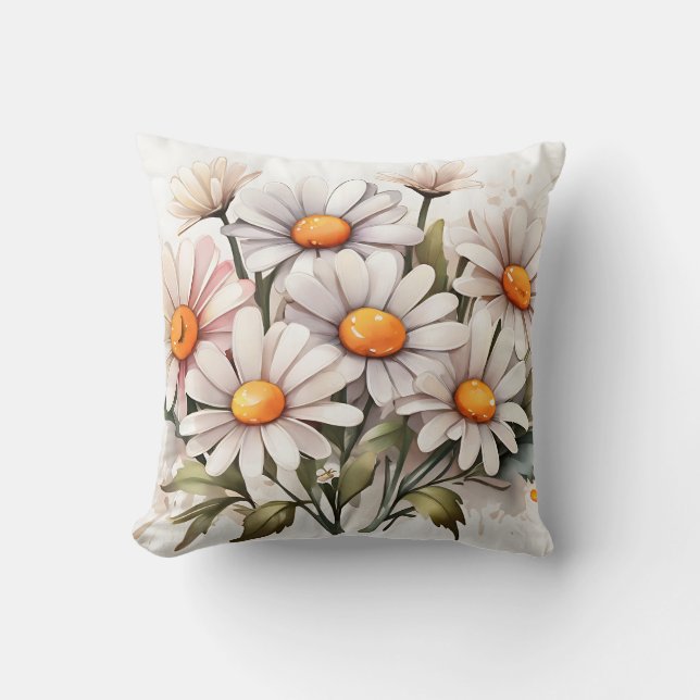 Simple Elegant Daisies Kissen (Vorderseite)