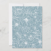 Simple Elegant Dusty Blue Floral Garden Wedding Einladung (Rückseite)