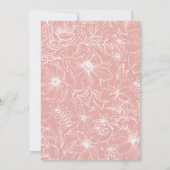 Simple Elegant Dusty Pink Floral Garden Wedding Einladung (Rückseite)