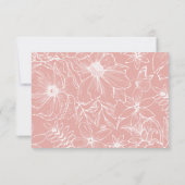 Simple Elegant Dusty Pink Floral QR Code Wedding RSVP Karte (Rückseite)