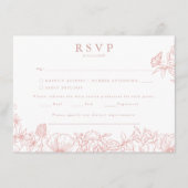 Simple Elegant Dusty Pink Garden Wedding RSVP Begleitkarte (Vorderseite)