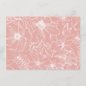 Simple Elegant Dusty Pink Garden Wedding RSVP Begleitkarte (Rückseite)