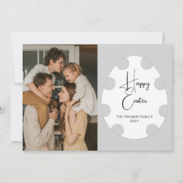 Simple Elegant Egg Happy Easter Family Photo Feiertagskarte