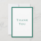 Simple Elegant Emerald Green Dankeschön Card Dankeskarte (Vorderseite)