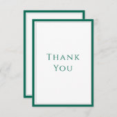 Simple Elegant Emerald Green Dankeschön Card Dankeskarte (Vorne/Hinten)