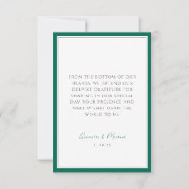 Simple Elegant Emerald Green Dankeschön Card Dankeskarte