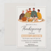 Simple Elegant Erntedank Dinner Pumpkin Türkei Einladung (Vorne/Hinten)
