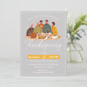Simple Elegant Erntedank Dinner Pumpkin Türkei Einladung (Stehend Vorderseite)