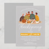 Simple Elegant Erntedank Dinner Pumpkin Türkei Einladung (Vorne/Hinten)