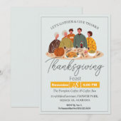 Simple Elegant Erntedank Dinner Pumpkin Türkei Einladung (Vorne/Hinten)