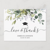 Simple Elegant Eucalyptus Abschluss Vielen Dank Postkarte (Vorderseite)