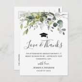 Simple Elegant Eucalyptus Abschluss Vielen Dank Postkarte (Vorne/Hinten)