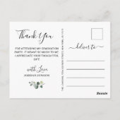 Simple Elegant Eucalyptus Abschluss Vielen Dank Postkarte (Rückseite)