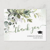 Simple Elegant Eucalyptus Abschluss Vielen Dank Postkarte (Vorderseite)