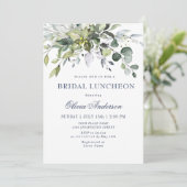 Simple Elegant Eucalyptus BRIDAL LUNCHEON Einladung (Stehend Vorderseite)