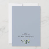 Simple Elegant Eucalyptus BRIDAL LUNCHEON Einladung (Rückseite)