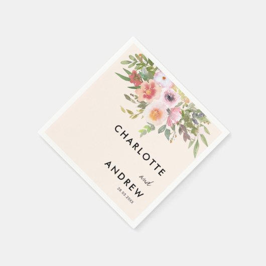 Simple, elegant eucalyptus, flowers  serviette (Ecke)