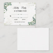 Simple Elegant Eucalyptus Greenery Wedding RSVP Ca Mitteilungskarte (Vorne/Hinten)