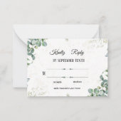 Simple Elegant Eucalyptus Greenery Wedding RSVP Ca Mitteilungskarte (Vorderseite)