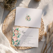 Simple Elegant Eucalyptus Pampas Grass Protea RSVP Karte