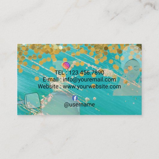 Simple Elegant Facial Cleanser Foam Gel Cream Visitenkarte (Rückseite)