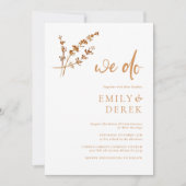 Simple Elegant Fall Wedding Einladung (Vorderseite)