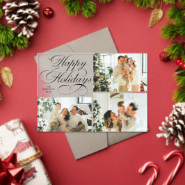 Simple Elegant Family Photo Collage Christmas Card Acryleinladungen