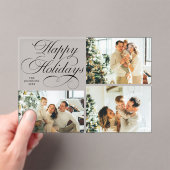 Simple Elegant Family Photo Collage Christmas Card Acryleinladungen (Insitu (Handheld))
