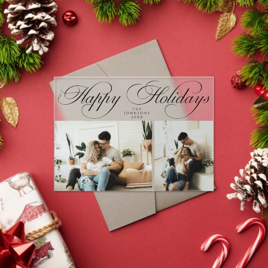 Simple Elegant Family Photo Collage Christmas Card Acryleinladungen (Insitu (Feiertag))
