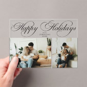 Simple Elegant Family Photo Collage Christmas Card Acryleinladungen (Insitu (Handheld))