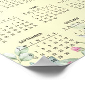 Simple Elegant Floral Botanical 2026 Calendar |  Poster (Ecke)