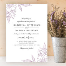 Simple Elegant Floral Corners Wedding Lavender