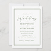 Simple Elegant Floral Pattern Wedding Invitation Einladung (Vorderseite)